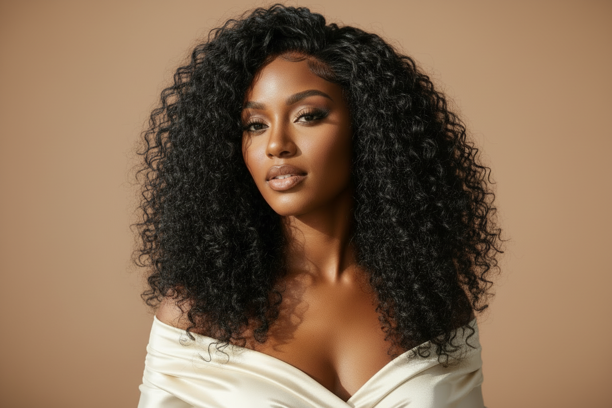 Femme noir avec perruques 